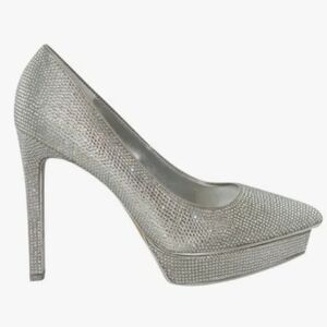 JLO Jennifer Lopez Flaviola Silver Platform Pumps